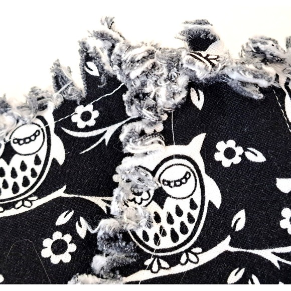 Quilted Patchwork Reversible Open Jacket OWLS Women's M See Measurements - Picture 6 of 11